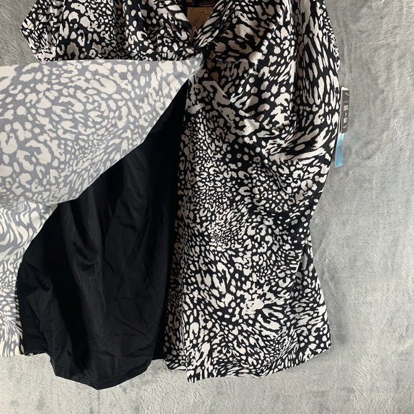 Swim Solutions‎ Women's Swimsuit 18 One Piece Fly Away Dress Black White NWT - Picture 3 of 8